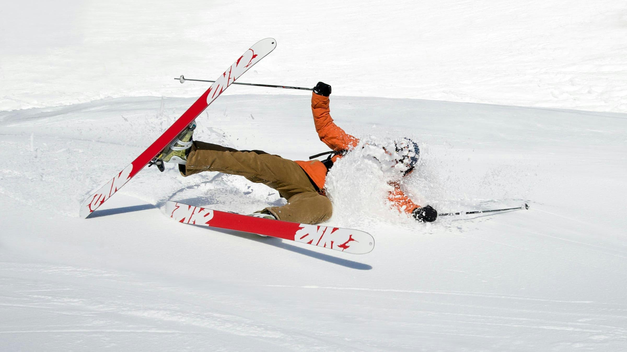 Skier falling