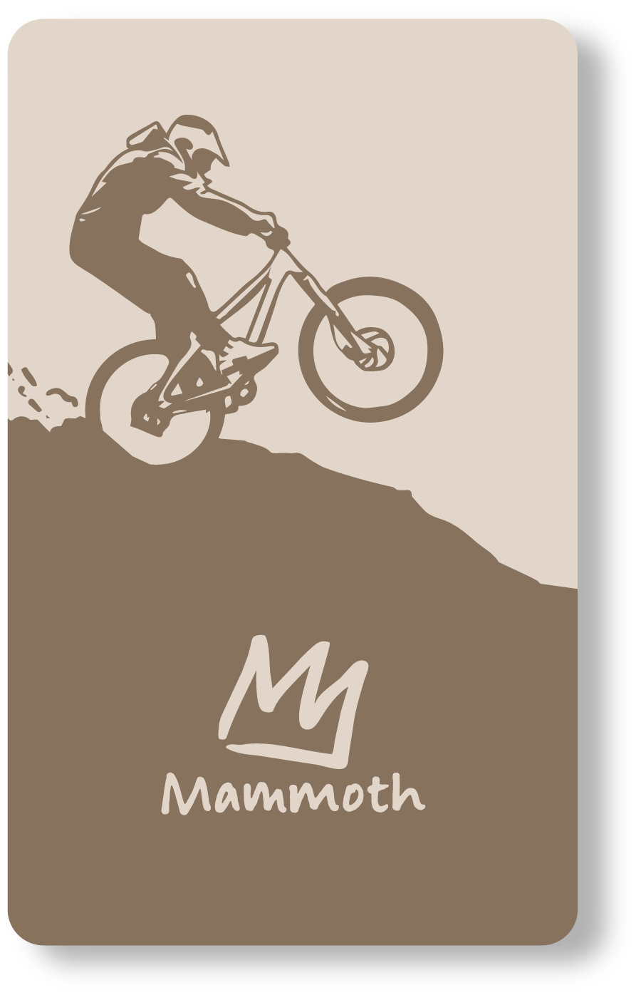 Image of a bike park pass with the Mammoth Logo