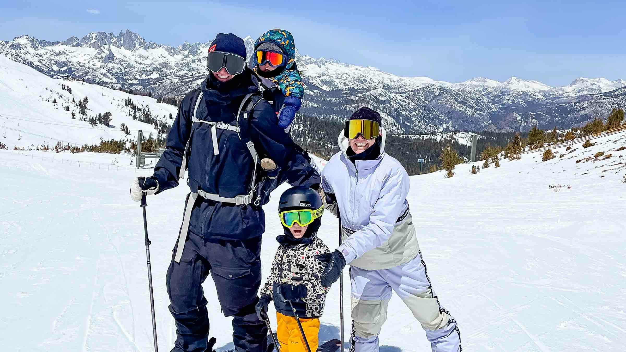 Chris Benchetler skiing with his family.