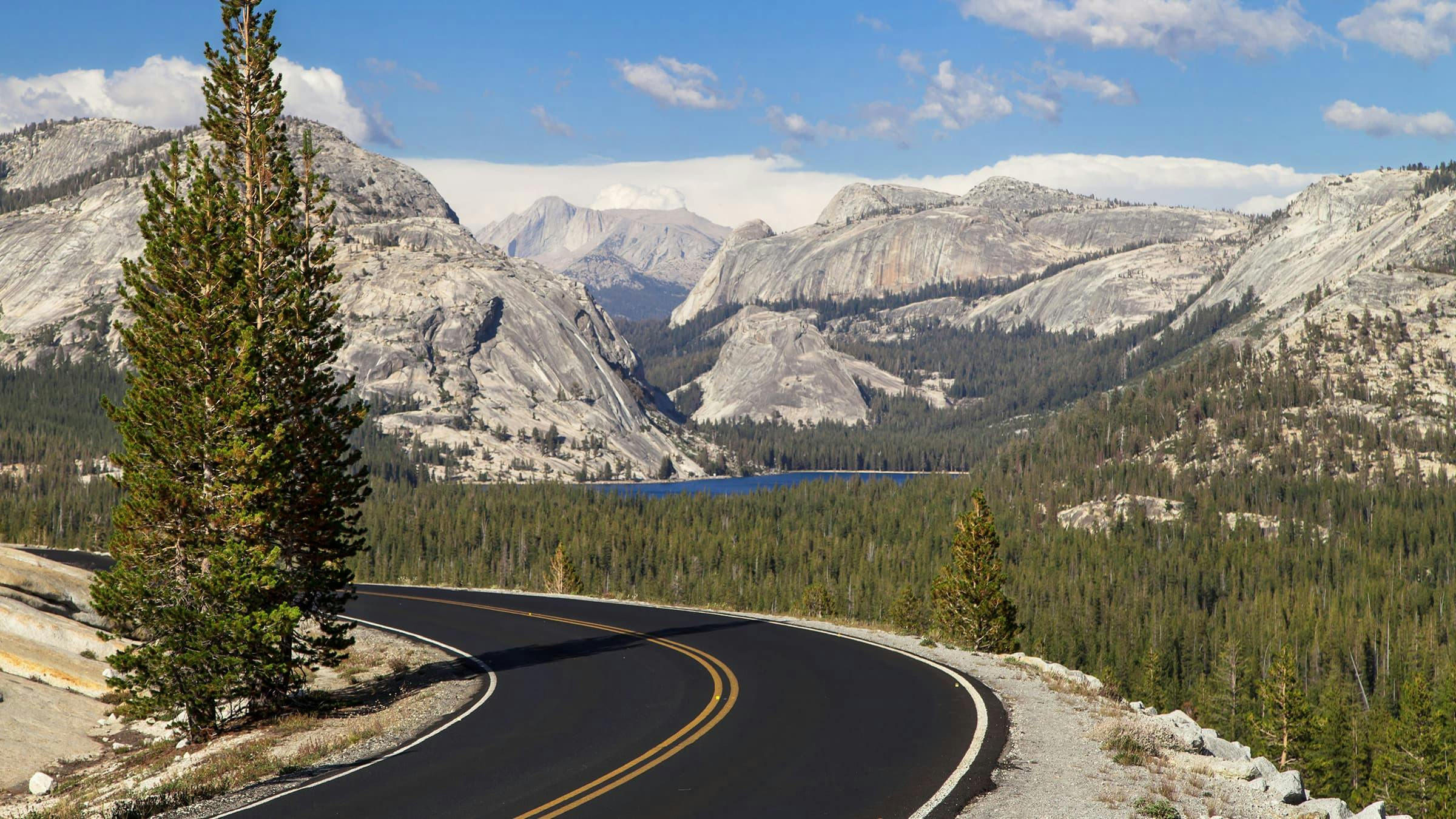 Driving on Tioga Pass in Summer.