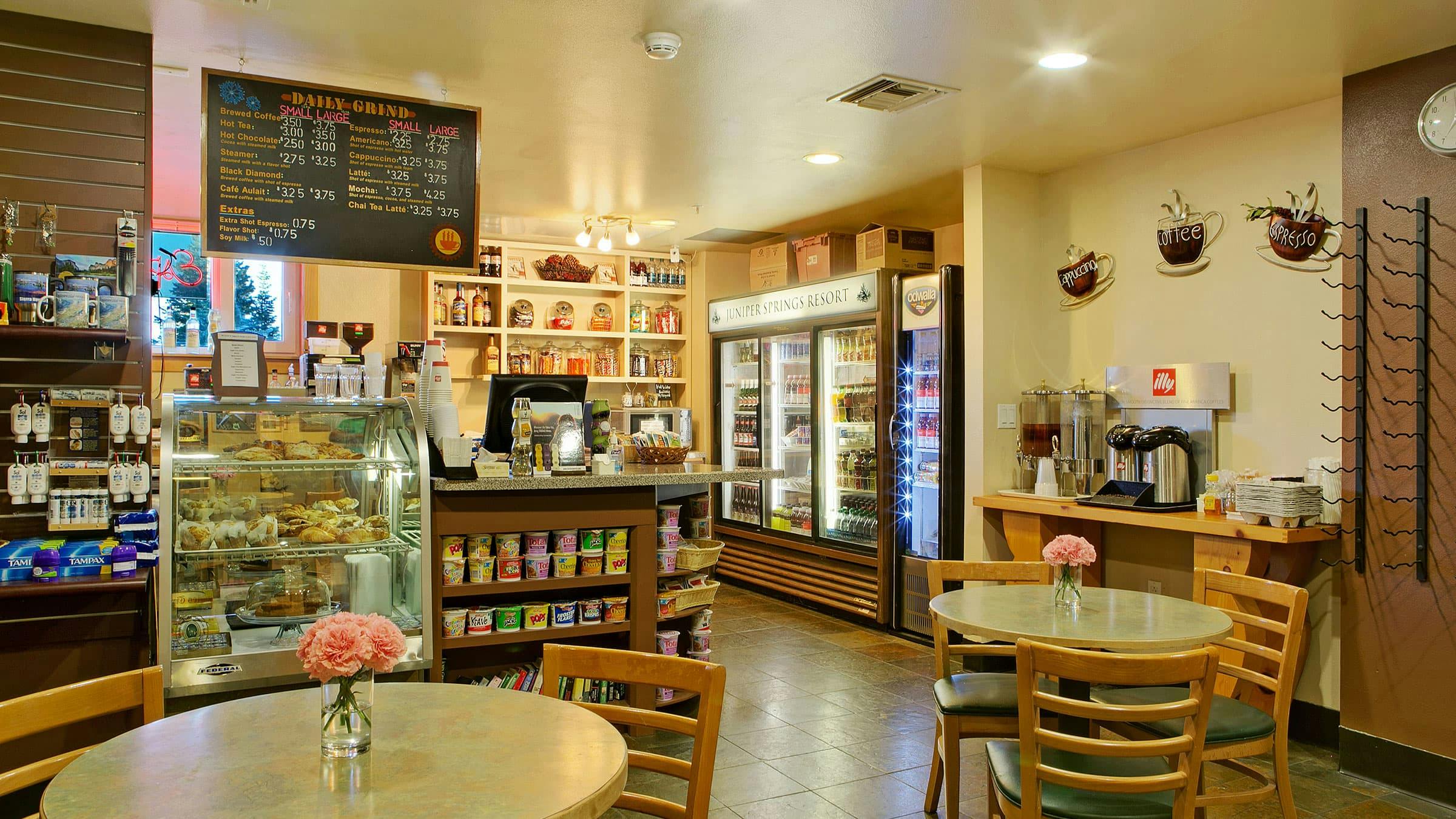 The Daily Grind coffee shop inside Juniper Springs Resort