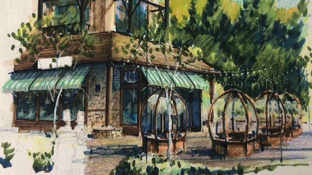 Artist rendering of Vulcania restaurant