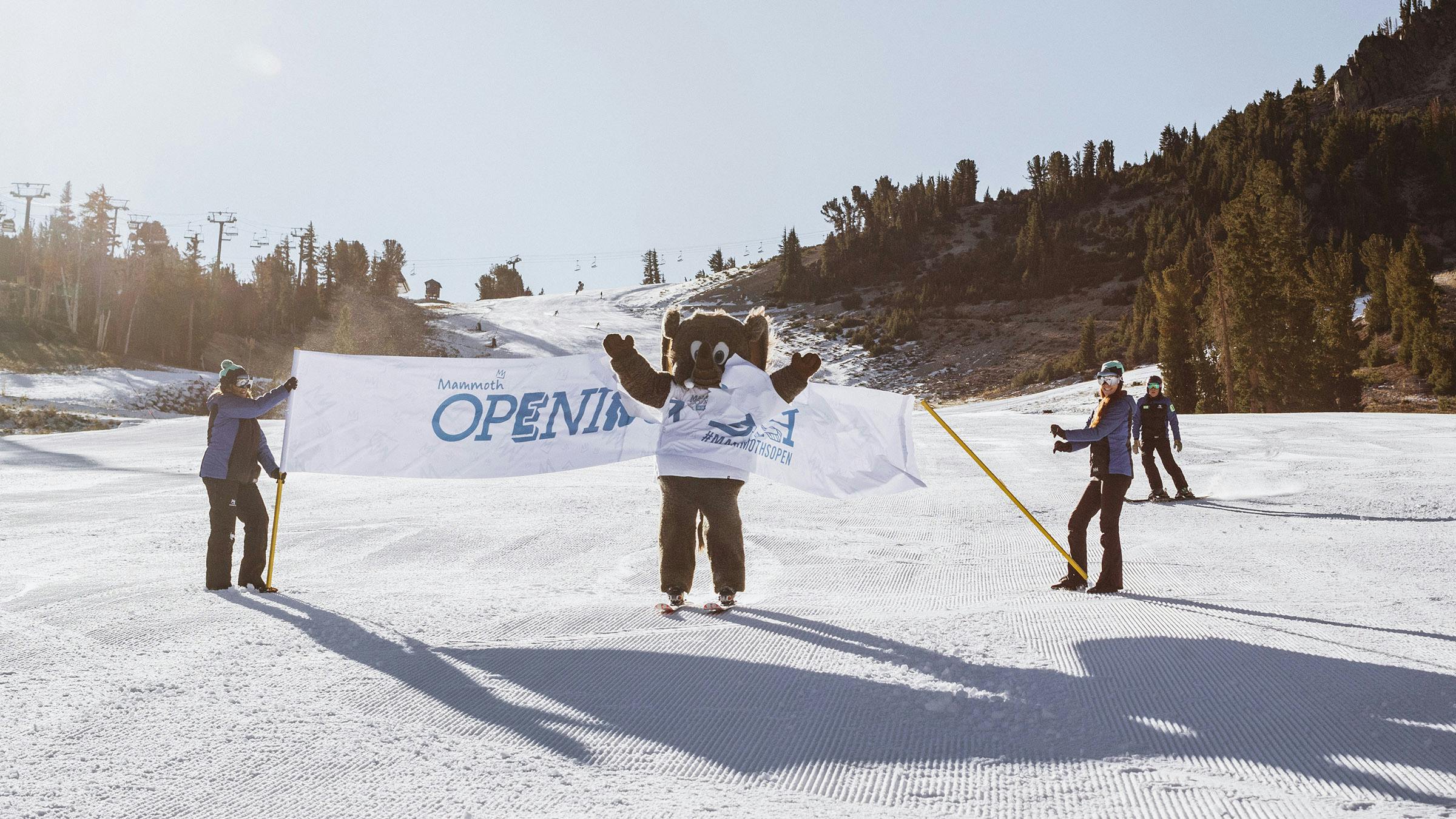 Woolly skiing through Opening Day banner