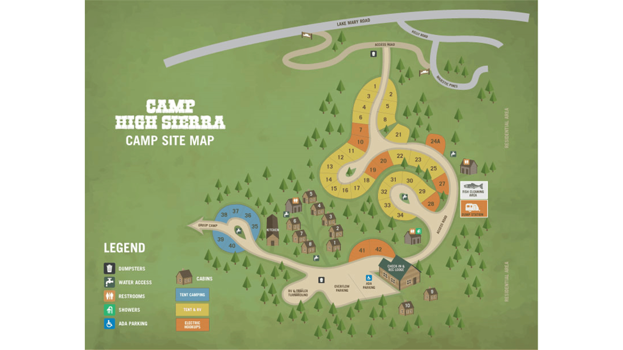 Map of Camp High Sierra