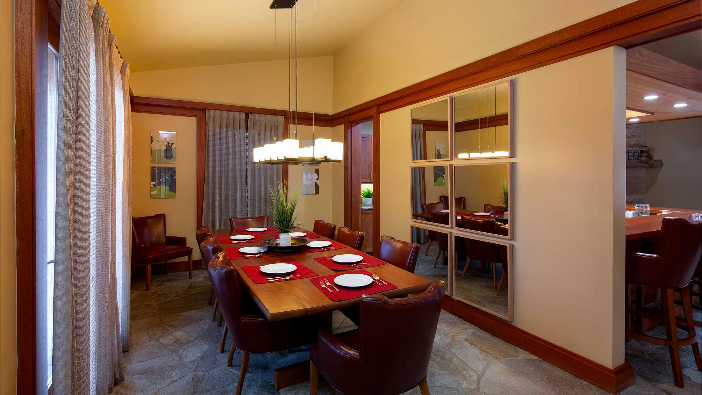 Dining room inside The Kestrel at Obsidian Residences