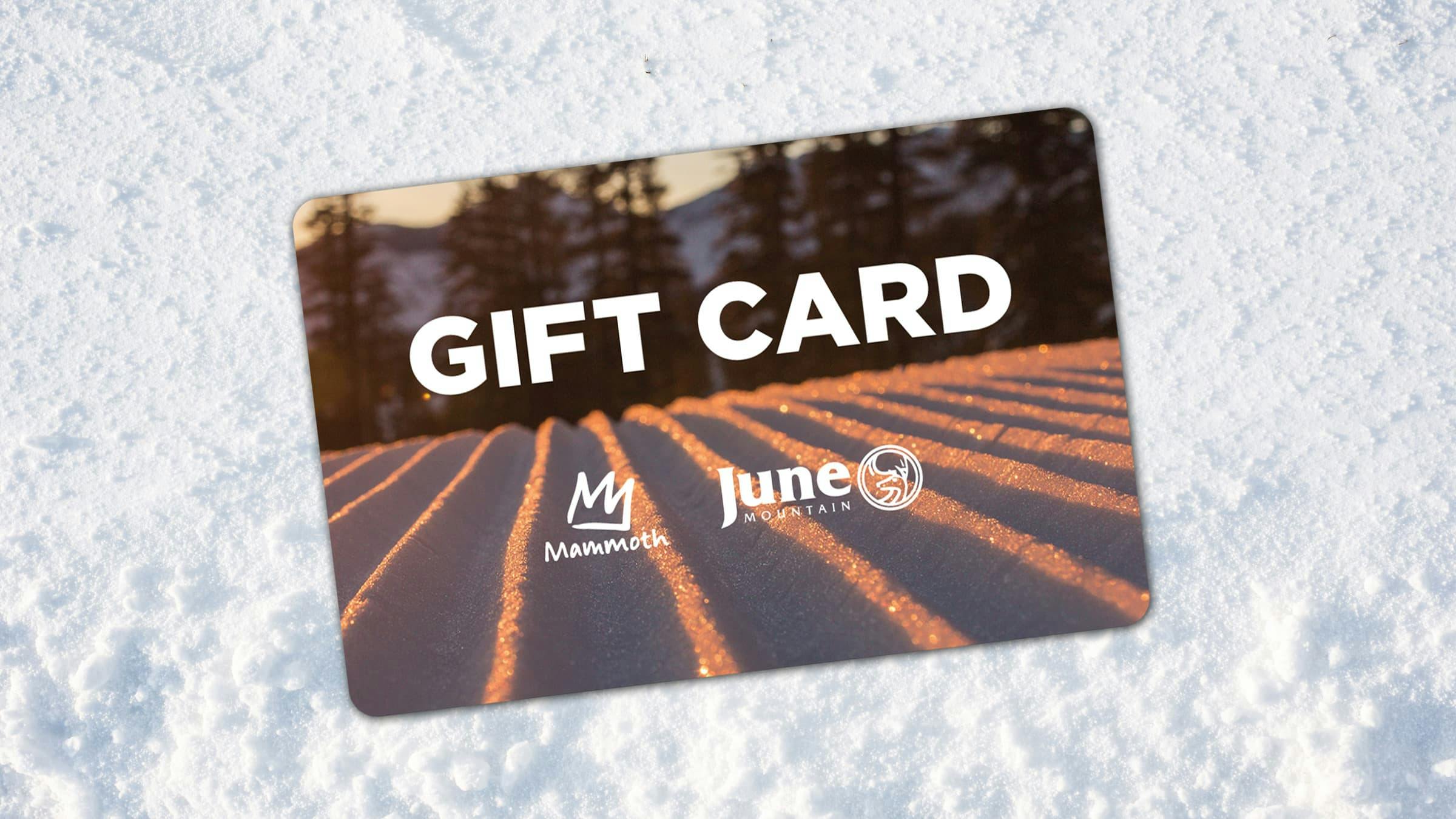 Mammoth Gift Card on snow