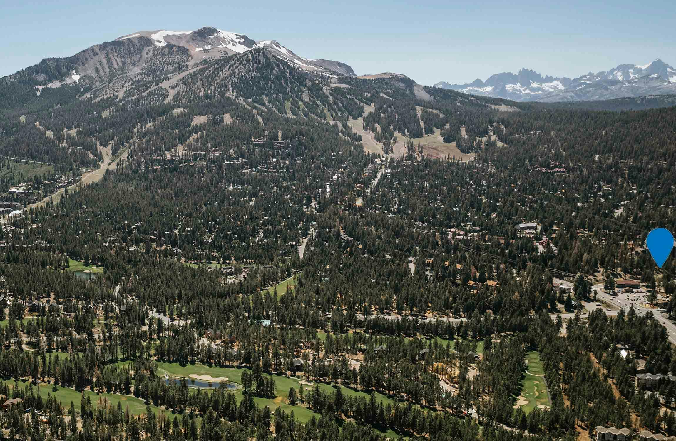 Aerial image of Mammoth Mountain in Summer