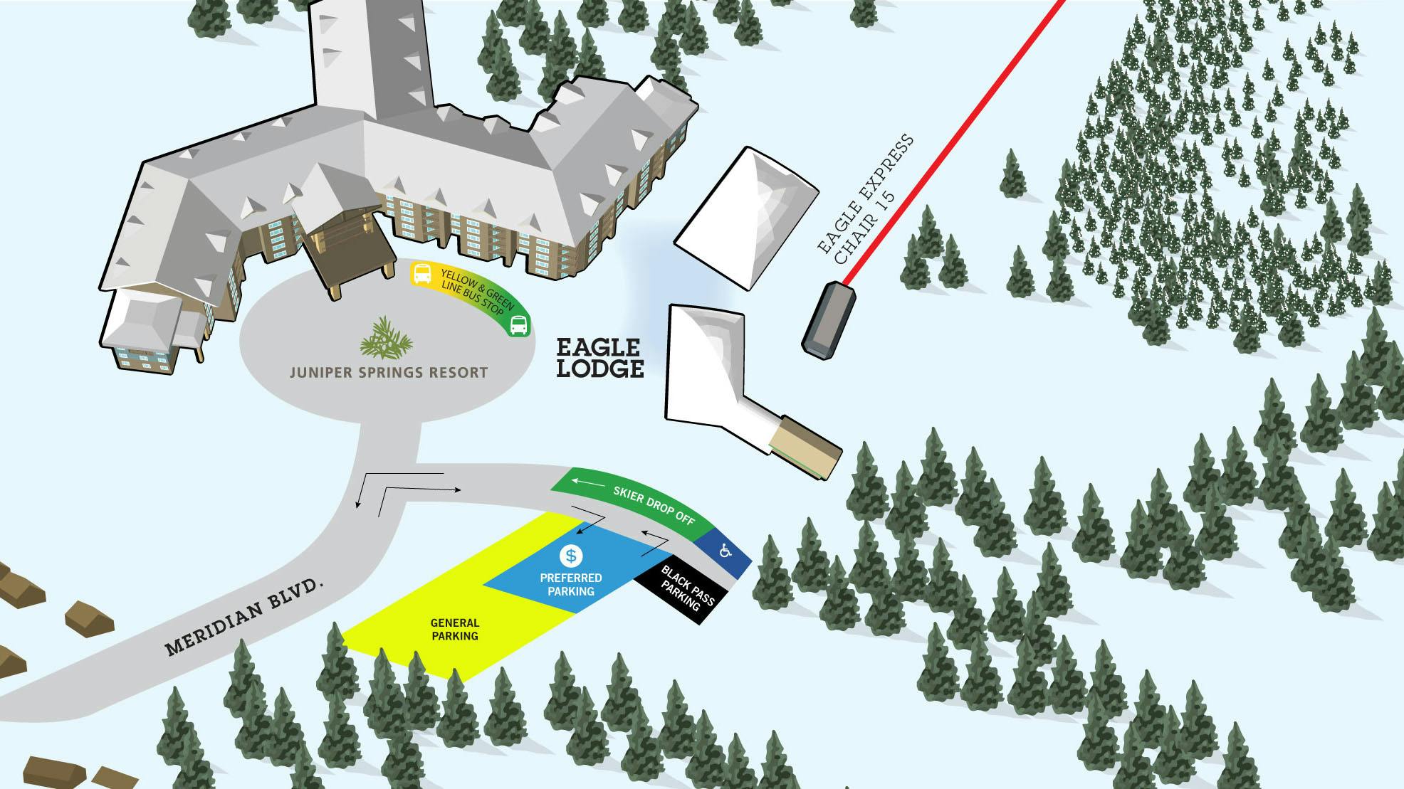 Eagle Lodge parking area map