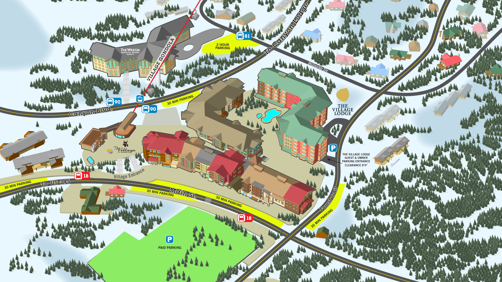 The Village at Mammoth parking map
