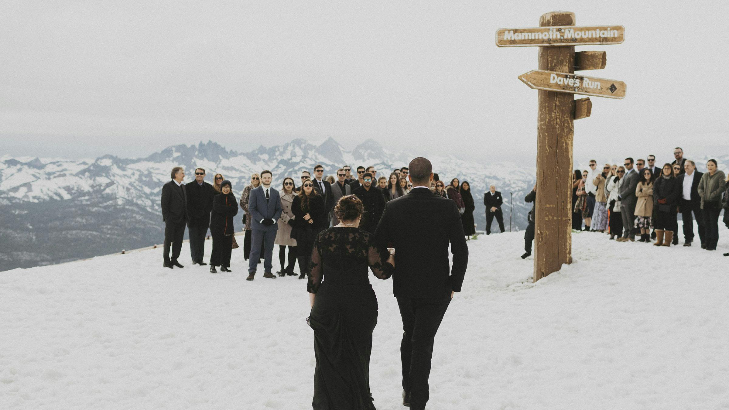 Wedding ceremony at the top of Mammoth Mountain
