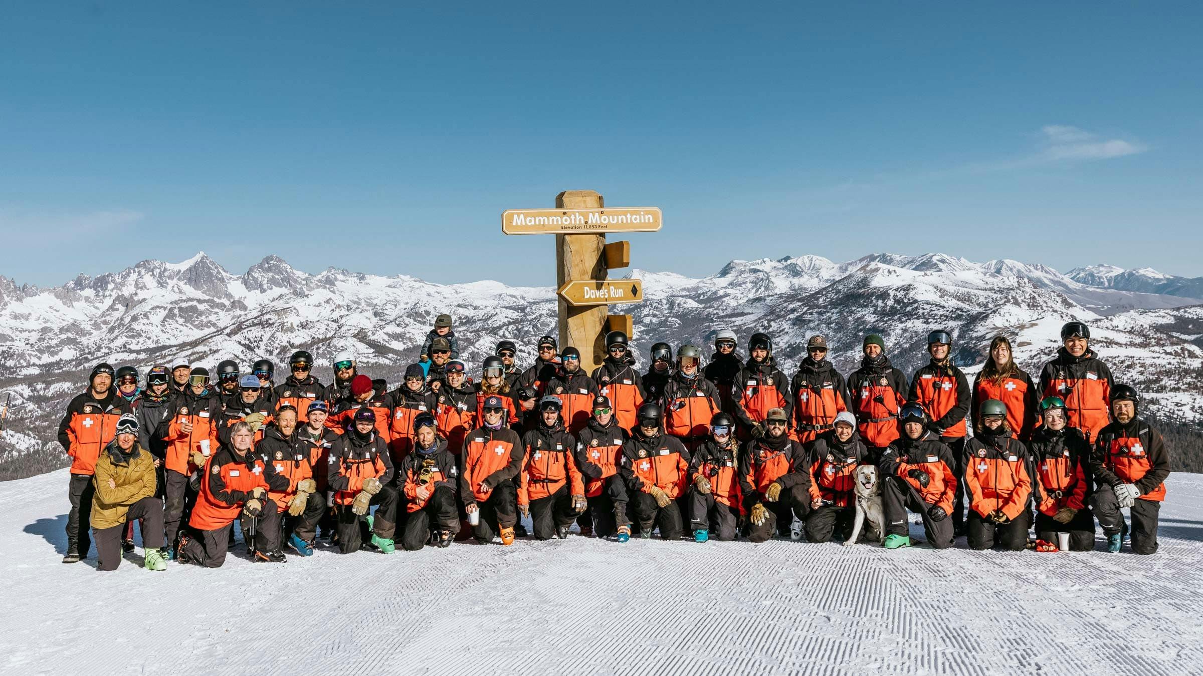 Mammoth Ski Patrol Members at the summit.