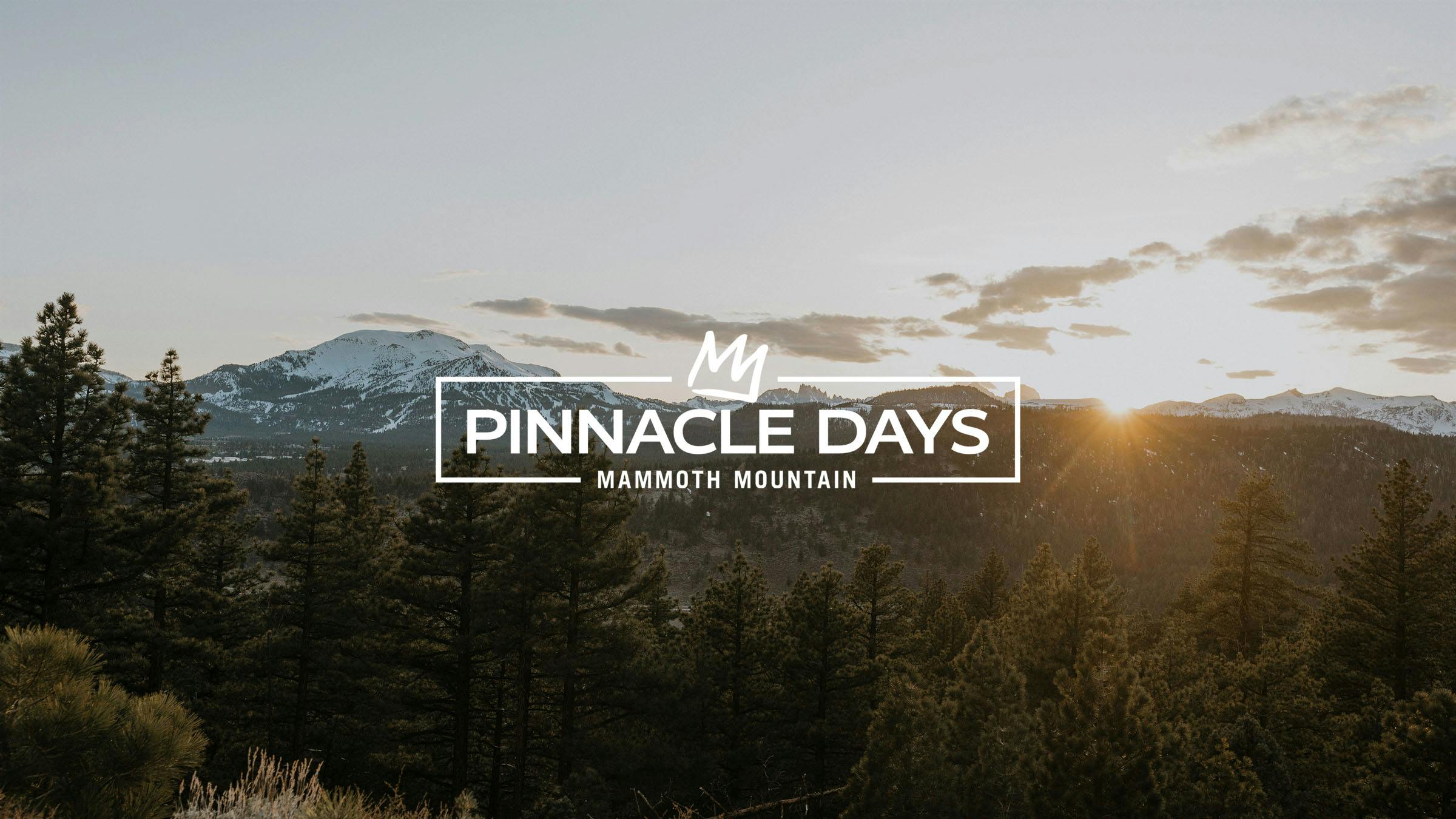 Pinnacle Days logo with scenic photo of Mammoth Mountain